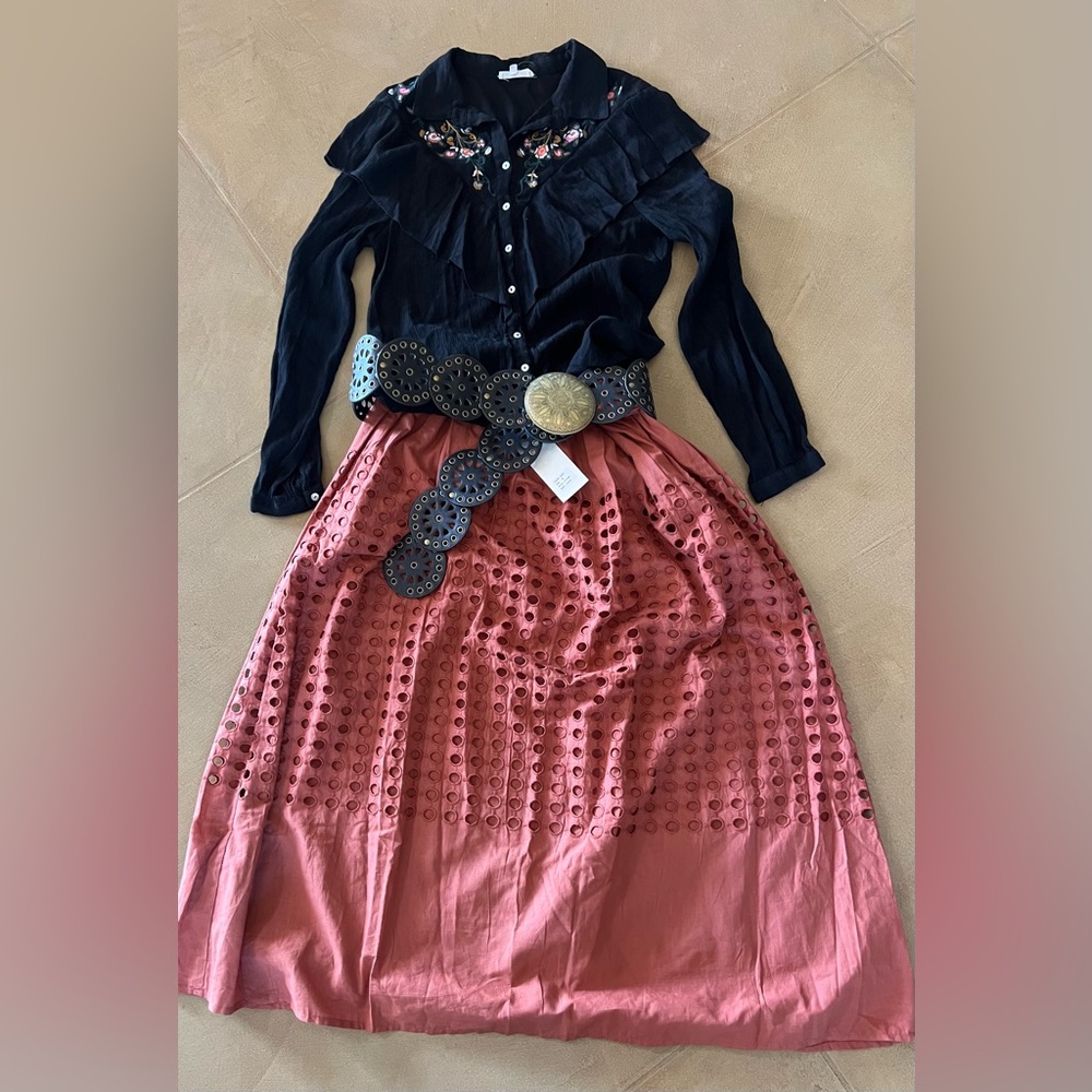 Jennifer & Grace Cotton Midi Skirt